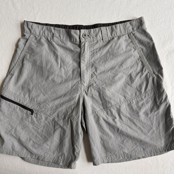 Patagonia Shorts Mens Large Gray Sandy Cay 10" Utility Cargo Zip Pocket Hybrid - Picture 1 of 5
